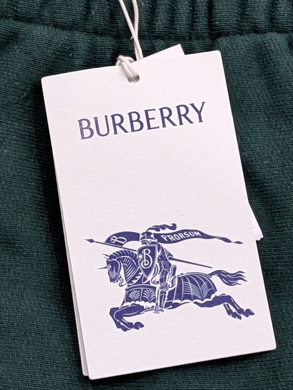 $630 Mens BURBERRY EKD Logo Bermuda Cotton Shorts Ivy Green Large - Picture 9 of 10